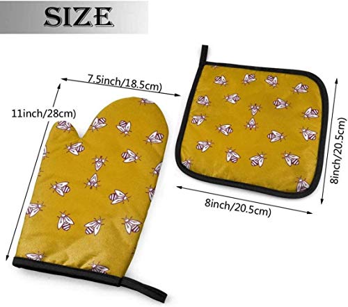 Asekngvo Buzzing Campers - Juego de Manoplas pequeñas para Horno y Porta ollas de Menta, Almohadilla Caliente para Guantes de Cocina Resistente Asekngvo Buzzing Campers - Juego de Manoplas pequeñas para Horno y Porta ollas de Menta, Almohadilla Caliente para Guantes de Cocina Resistente
