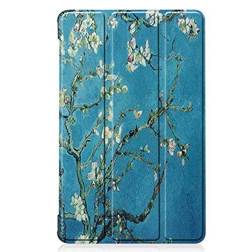 Ash-case Estuche para Huawei MatePad T8 8.0 Inches, Protector Ultra Delgado Slim PU función de Soporte Perfectamente Adecuado,Plum blossome+1x película Protectora de Vidrio Templado