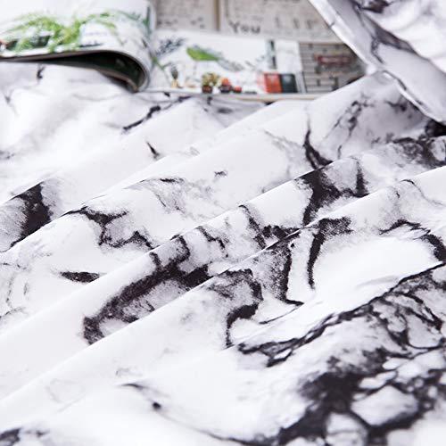AShanlan Ropa de cama 155 x 220 gris y blanco, diseño de mármol, funda nórdica de 2 piezas, 100% microfibra jaspeada, juego de funda nórdica con cremallera, funda de almohada de 80 x 80 cm