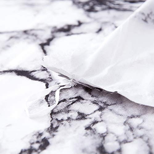 AShanlan Ropa de cama 155 x 220 gris y blanco, diseño de mármol, funda nórdica de 2 piezas, 100% microfibra jaspeada, juego de funda nórdica con cremallera, funda de almohada de 80 x 80 cm AShanlan Ropa de cama 155 x 220 gris y blanco, diseño de mármol, funda nórdica de 2 piezas, 100% microfibra jaspeada, juego de funda nórdica con cremallera, funda de almohada de 80 x 80 cm