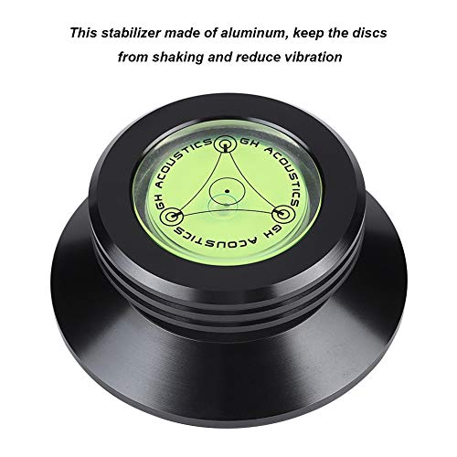 ASHATA Estabilizador de Disco Abrazadera Stabilizer de Aluminio para Reproductor de Discos Vinilo LP,Reproductor de CD,Chasis,Altavoces,etc.（Negro）