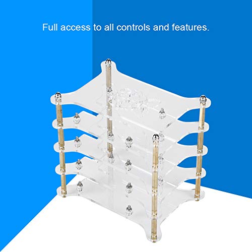 ASHATA para Raspberry Pi Case, 4 Capas de acrílico Transparente Stack Stack Stack para Raspberry Pi 3/2 B y B +, Raspberry Pi 3/2 B y B + acrílico Shell 4 Capas de acrílico Case