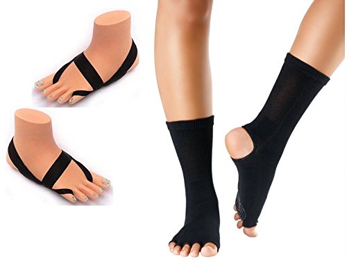 ashipita yoga conjunto completo negro que consiste en seleccionar los calcetines ashipita y el flujo de la yoga del dedo del pie negro