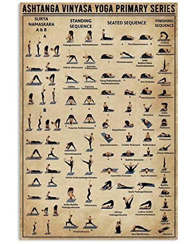 Ashtanga Vinyasa Yoga Primary Series Poster-Wall Decor Art Print Gift For Friend Art Wall Decoration Metal Sign 8X12 Inch