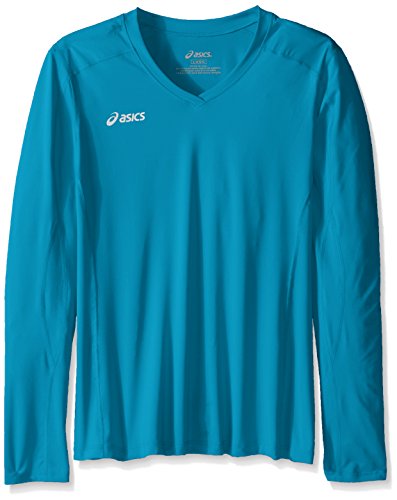ASICS - Camiseta de Deporte y Fitness para niño, niña, Color Atomic Blue, tamaño Medium
