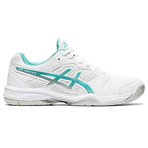 ASICS Gel-Dedicate 6, Zapatos de Tenis Mujer, White Techno Cyan, 39 EU ASICS Gel-Dedicate 6, Zapatos de Tenis Mujer, White Techno Cyan, 39 EU