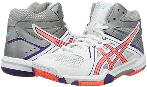 Asics Gel-Task MT, Zapatillas de Voleibol para Mujer, Blanco (White/Flash Coral/Parachute Purple), 37 EU