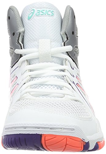 Asics Gel-Task MT, Zapatillas de Voleibol para Mujer, Blanco (White/Flash Coral/Parachute Purple), 37 EU