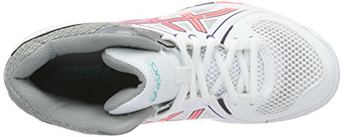 Asics Gel-Task MT, Zapatillas de Voleibol para Mujer, Blanco (White/Flash Coral/Parachute Purple), 37 EU