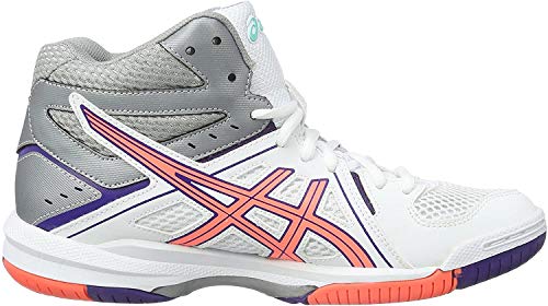 Asics Gel-Task MT, Zapatillas de Voleibol para Mujer, Blanco (White/Flash Coral/Parachute Purple), 37 EU