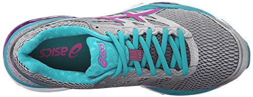 ASICS Zapatillas de correr Gel-Cumulus 18 para mujer, Gris (Silver/Pink Glow/Lapis), 6 B(M) US