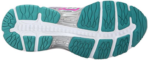 ASICS Zapatillas de correr Gel-Cumulus 18 para mujer, Gris (Silver/Pink Glow/Lapis), 6 B(M) US