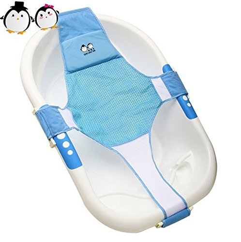 Asiento de baño para bebés recién nacidos Net Bañera Sling Malla de ducha Cuna Asiento de apoyo para bañera (azul)
