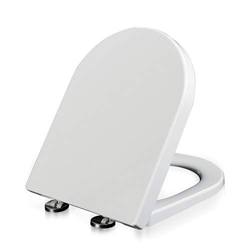 Asiento de inodoro, cierre lento y liberación rápida, sistema de fijación dual con tapa extraíble, fácil de instalar y limpiar para la longitud del baño familiar, r430,490 mm Asiento de inodoro, cierre lento y liberación rápida, sistema de fijación dual con tapa extraíble, fácil de instalar y limpiar para la longitud del baño familiar, r430,490 mm