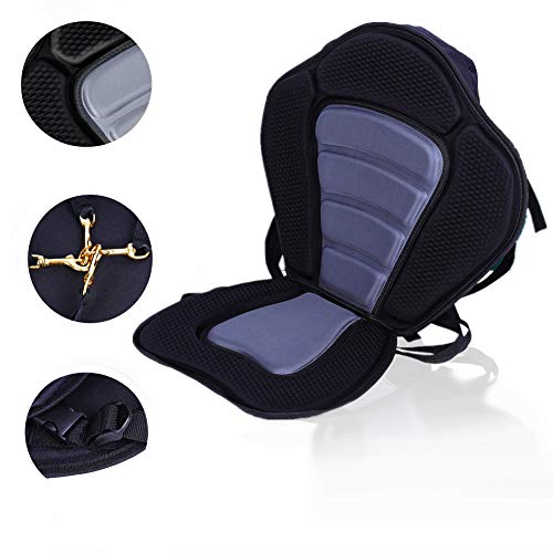 Asiento de Kayak Acolchado Deluxe, Bolsa de Viaje Desmontable Canoa SiéNtese en el Asiento de Kayak Superior For Outdoor Kayak Canoe Dinghy Boat