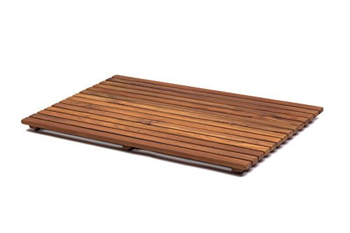 AsinoX Doccia Legno Marrone Grigliato Tarimas de Ducha y baño, Madera, Natural, 50 x 80 cm