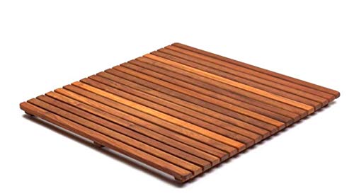 AsinoX TEK4A5050 - Tarima de ducha y baño, madera de teca, marrón