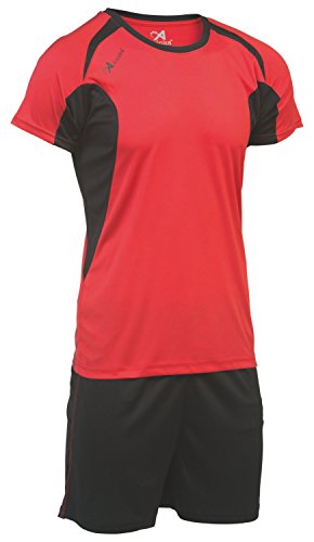 Asioka 69/12N Conjunto de Mangas Cortas, Unisex niños, Rojo/Negro, 12-14