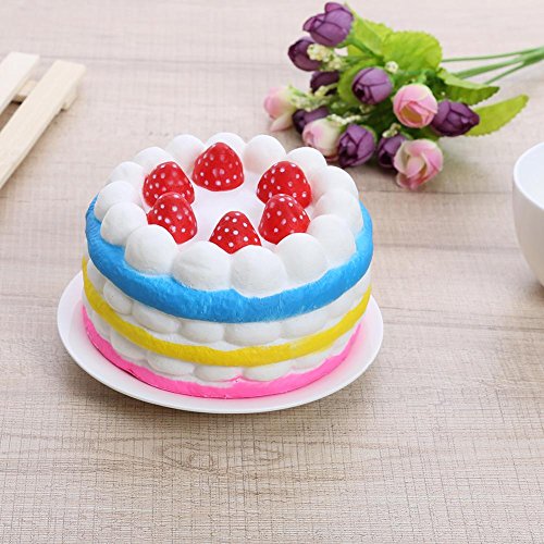 Asiright Jumbo Rainbow Fresa cumpleaños crema tarta lenta aroma a aroma