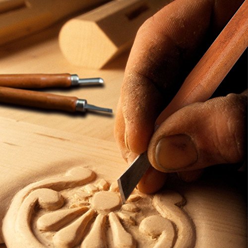 ASIV 12 Piezas Cinceles para Madera hechos de acero carbón de SK2 - Escultura de cinceles, cuchillo de trinchar hecho a mano para DIY mango de madera de herramientas Wax Carving ASIV 12 Piezas Cinceles para Madera hechos de acero carbón de SK2 - Escultura de cinceles, cuchillo de trinchar hecho a mano para DIY mango de madera de herramientas Wax Carving