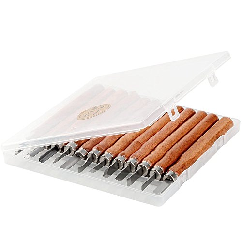 ASIV 12 Piezas Cinceles para Madera hechos de acero carbón de SK2 - Escultura de cinceles, cuchillo de trinchar hecho a mano para DIY mango de madera de herramientas Wax Carving ASIV 12 Piezas Cinceles para Madera hechos de acero carbón de SK2 - Escultura de cinceles, cuchillo de trinchar hecho a mano para DIY mango de madera de herramientas Wax Carving