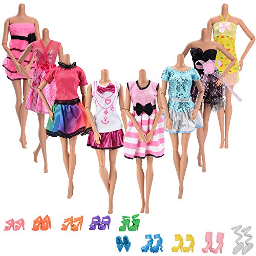 Asiv 20 Piezas Ropa y Zapatos para MuƱeca Doll - 10 Piezas Mini Falda de Moda y 10 Pares de Zapatos para Regalo de NiƱa Asiv 20 Piezas Ropa y Zapatos para MuƱeca Doll - 10 Piezas Mini Falda de Moda y 10 Pares de Zapatos para Regalo de NiƱa