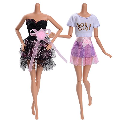 Asiv 20 Piezas Ropa y Zapatos para MuƱeca Doll - 10 Piezas Mini Falda de Moda y 10 Pares de Zapatos para Regalo de NiƱa Asiv 20 Piezas Ropa y Zapatos para MuƱeca Doll - 10 Piezas Mini Falda de Moda y 10 Pares de Zapatos para Regalo de NiƱa