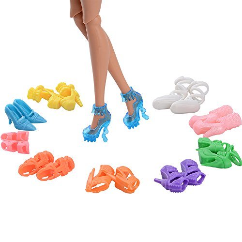 Asiv 20 Piezas Ropa y Zapatos para MuƱeca Doll - 10 Piezas Mini Falda de Moda y 10 Pares de Zapatos para Regalo de NiƱa Asiv 20 Piezas Ropa y Zapatos para MuƱeca Doll - 10 Piezas Mini Falda de Moda y 10 Pares de Zapatos para Regalo de NiƱa