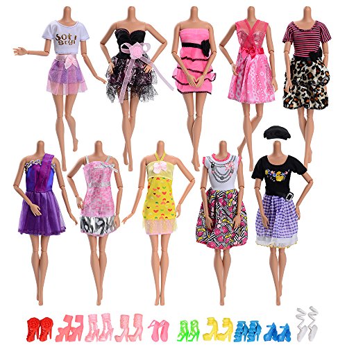 Asiv 20 Piezas Ropa y Zapatos para MuƱeca Doll - 10 Piezas Mini Falda de Moda y 10 Pares de Zapatos para Regalo de NiƱa Asiv 20 Piezas Ropa y Zapatos para MuƱeca Doll - 10 Piezas Mini Falda de Moda y 10 Pares de Zapatos para Regalo de NiƱa