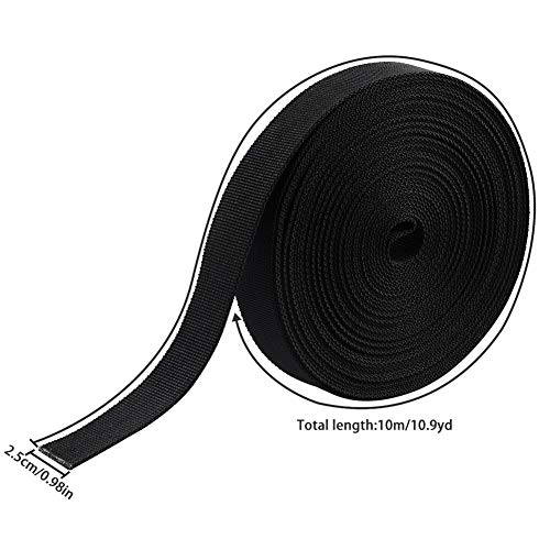 ASIV Correa de Nylon multifunción de 10 metros para Senderismo al aire libre, Embalaje, DIY, artesanía - Negro ASIV Correa de Nylon multifunción de 10 metros para Senderismo al aire libre, Embalaje, DIY, artesanía - Negro