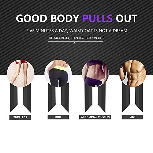 Askcut Cuerda elástica multifunción con pedal para ejercicios de fitness, abdominales cintura, brazo, pierna, adelgazamiento, entrenamiento, tensión, equipo de tubo de látex unisex, morado, medium