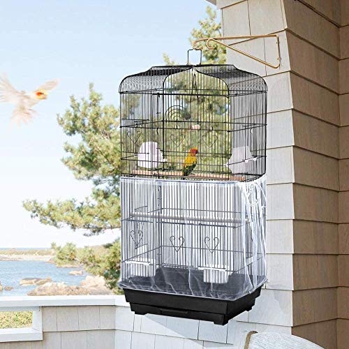 ASOCEA Jaula de pájaros extra grande con protección universal para jaula de pájaros, red de malla de nailon para loros, periquitos, guacamayos, tortolitos, color gris africano (no incluye jaula) ASOCEA Jaula de pájaros extra grande con protección universal para jaula de pájaros, red de malla de nailon para loros, periquitos, guacamayos, tortolitos, color gris africano (no incluye jaula)