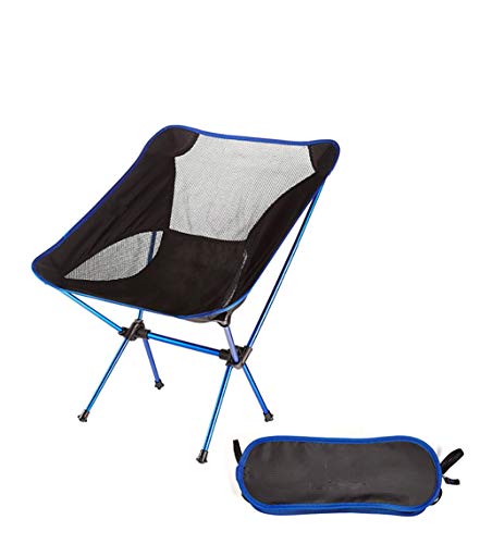 Asolym Silla de Camping portátil, compacta, Ultraligera, Plegable, pequeña, Plegable, Plegable, Liviana, para Campamento, Picnic, al Aire Libre, Pesca,Azul