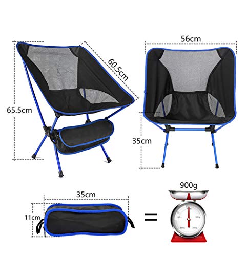 Asolym Silla de Camping portátil, compacta, Ultraligera, Plegable, pequeña, Plegable, Plegable, Liviana, para Campamento, Picnic, al Aire Libre, Pesca,Azul