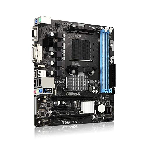 Asrock 760GM-HDV Socket AM3+ AMD 760G Micro ATX - Placa Base (DDR3-SDRAM, DIMM, 1066,1333,1800 MHz, Dual, 32 GB, AMD)