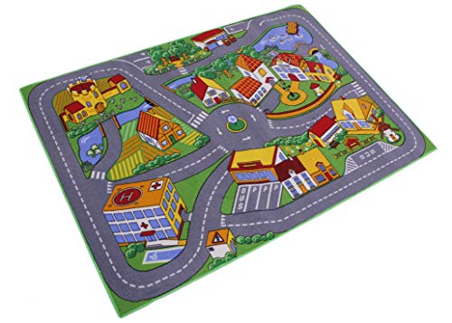 Associated Weavers Alfombra con diseño Quiet Town, Acrílico, Gris y Verde, 100 x 130 cm