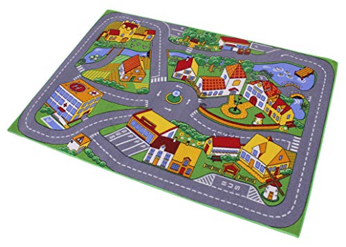 Associated Weavers Alfombra con diseño Quiet Town, Acrílico, Gris y Verde, 100 x 130 cm