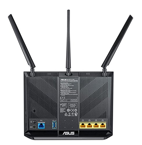 ASUS DSL-AC68U - Router Inalámbrico AC1900 Mbps (Dual-Band VDSL/ADSL 2+, Gigabit, USB 3.0, compatible con Ai Mesh wifi)