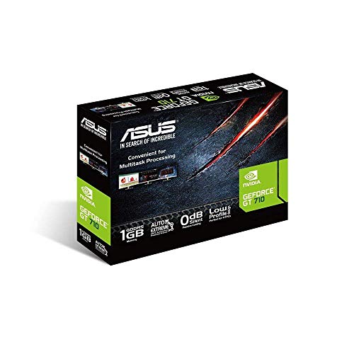 ASUS GT710-SL-1GD5 GeForce GT 710 1 GB GDDR5 - Tarjeta gráfica (GeForce GT 710, 1 GB, GDDR5, 32 bit, 2560 x 1600 Pixeles, PCI Express x16 2.0)