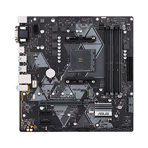 ASUS PRIME B450M-A - Placa base AMD AM4 mATX con conector Aura Sync RGB, DDR4 3200 MHz, M.2, HDMI 2.0b, SATA 6 Gbps y USB 3.1 Gen. 2, soporta Ryzen 3000