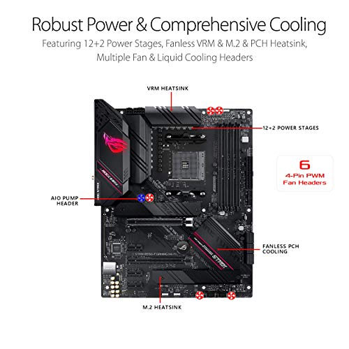ASUS ROG Strix B550-F Gaming AMD AM4 Zen 3 Ryzen 5000 y 3ª generación Ryzen ATX placa base para juegos (PCIe 4.0, 2.5 Gb LAN, BIOS Flashback, HDMI 2.1, direccionable Gen 2 RGB Header y Aura Sync)