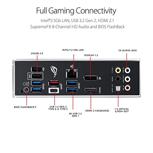 ASUS ROG Strix B550-F Gaming AMD AM4 Zen 3 Ryzen 5000 y 3ª generación Ryzen ATX placa base para juegos (PCIe 4.0, 2.5 Gb LAN, BIOS Flashback, HDMI 2.1, direccionable Gen 2 RGB Header y Aura Sync)