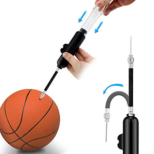 Asuthink Bomba de balón, Bomba de Bolas inflador de balones con 6 Agujas de Repuesto, para Fútbol Balonmano Voleibol Balonmano Pelota de Pilates y Otras Bolas - Negro Asuthink Bomba de balón, Bomba de Bolas inflador de balones con 6 Agujas de Repuesto, para Fútbol Balonmano Voleibol Balonmano Pelota de Pilates y Otras Bolas - Negro