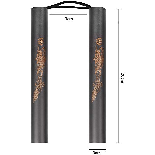 Asuthink Nunchakus de Cuerda para Artes Marciales, Nunchakus de gomaespuma Martial Art Sticks Espuma de Seguridad Nunchakus para niños, Adultos y Principiantes