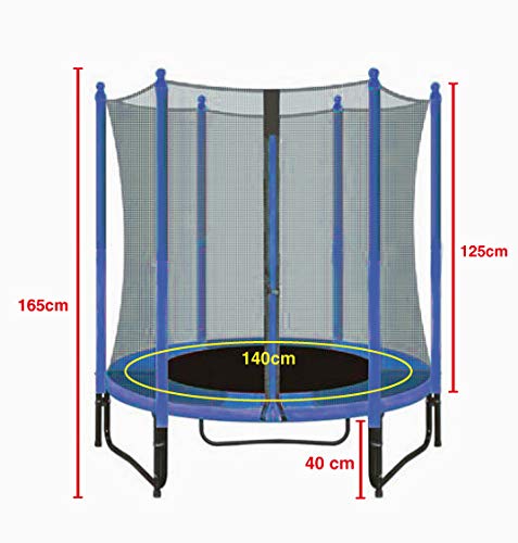 ATAA Cama elástica Infantil 140 Plus - Azul Trampolín Ideal para niños con una Zona de Salto de 140 centímetros, Red de Seguridad y Almohadillas de protección.