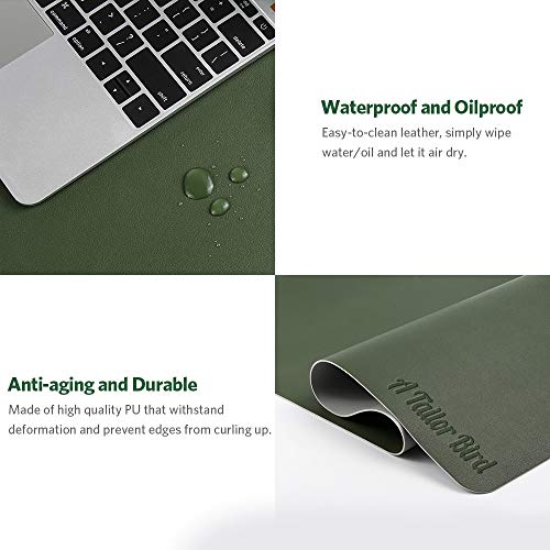 AtailorBird Doble Cara Alfombrilla Escritorio,800 * 400mm Alfombrilla Raton Grande Antideslizante e Impermeable Cuero PU Protector de Escritorio(Verde-Gris) AtailorBird Doble Cara Alfombrilla Escritorio,800 * 400mm Alfombrilla Raton Grande Antideslizante e Impermeable Cuero PU Protector de Escritorio(Verde-Gris)
