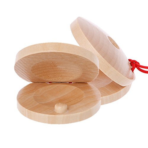 ATATMOUNT Castañuelas de Madera Percusión de Madera Flamenco Instrumento Musical Niños Juguetes para niños