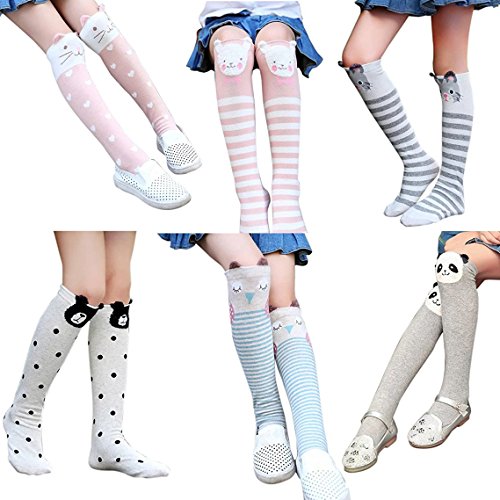 Ateid Bebé Niñas Calcetines Hasta la Rodilla Algodón 3-10 Años Paquete de 6 Pares Ateid Bebé Niñas Calcetines Hasta la Rodilla Algodón 3-10 Años Paquete de 6 Pares