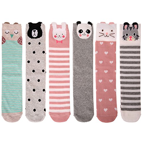 Ateid Bebé Niñas Calcetines Hasta la Rodilla Algodón 3-10 Años Paquete de 6 Pares Ateid Bebé Niñas Calcetines Hasta la Rodilla Algodón 3-10 Años Paquete de 6 Pares