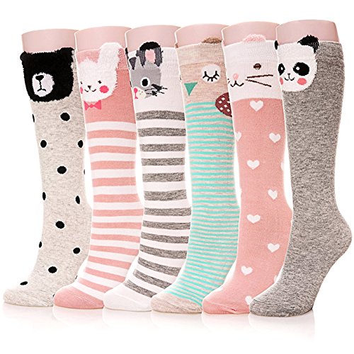 Ateid Bebé Niñas Calcetines Hasta la Rodilla Algodón 3-10 Años Paquete de 6 Pares Ateid Bebé Niñas Calcetines Hasta la Rodilla Algodón 3-10 Años Paquete de 6 Pares
